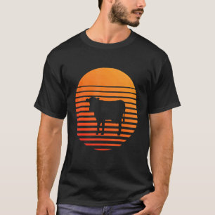 Camiseta Silhouette De Sombra De Vaca Frente A Un Sol
