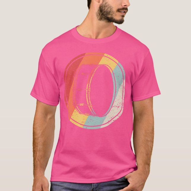 Camiseta Silhouette de tambor de vintage retro (Anverso)