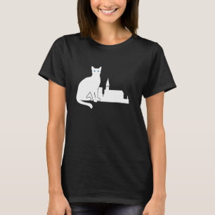 Camiseta Silhouette de viaje de gato blanco Alhambra España