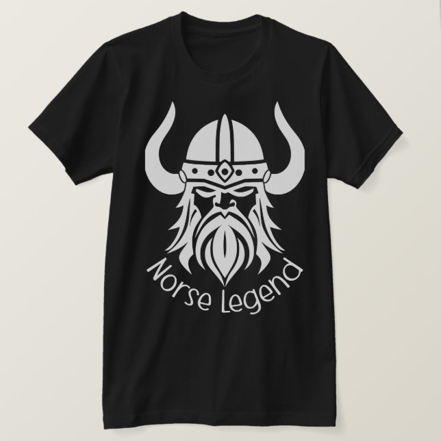 Camiseta Silhouette de Viking de Leyenda de Norse (Anverso del diseño)