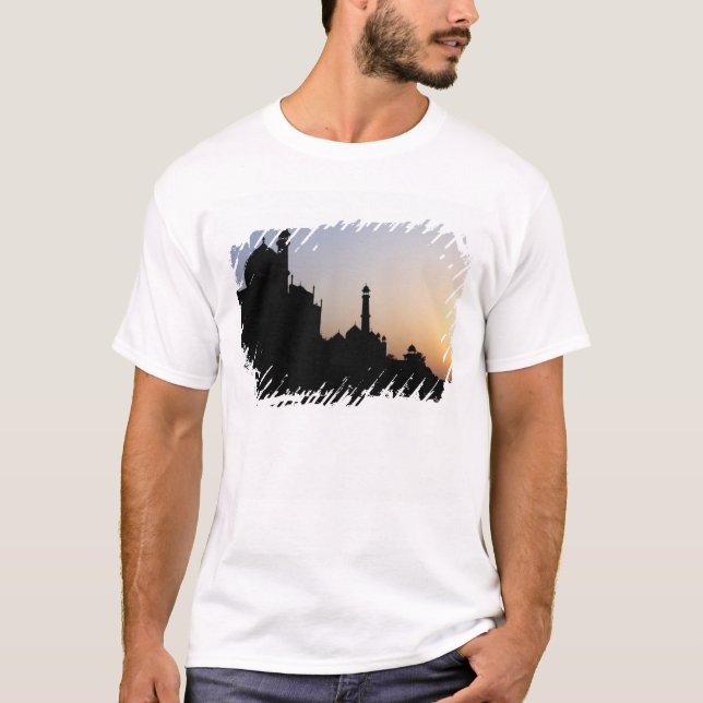 Camiseta Silhouette del Taj Mahal al atardecer, Agra (Anverso)