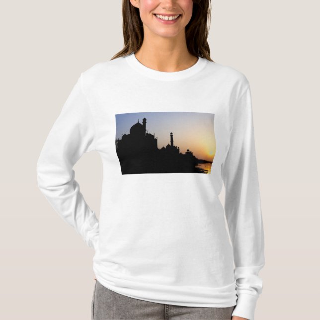 Camiseta Silhouette del Taj Mahal al atardecer, Agra (Anverso)