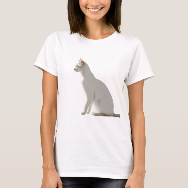 Camiseta Silhouette delgada de un gato de estilo minimalist (Anverso)