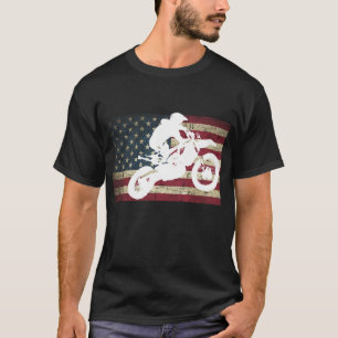 Camiseta Silhouette Dirt Bike Molesta Moto De Bandera Estad