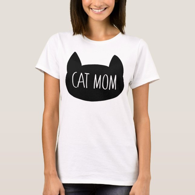Camiseta Silhouette divertida de mamá de gato (Anverso)