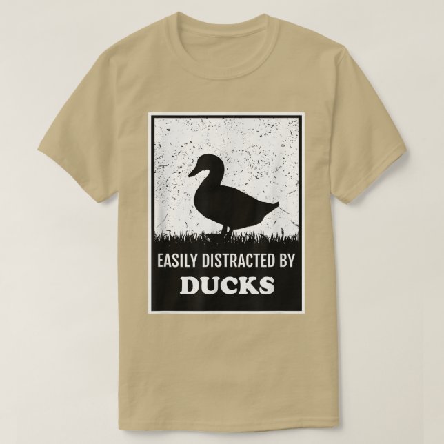 Camiseta Silhouette Duck Lover Distrado Fácilmente Por Pato (Diseño del anverso)