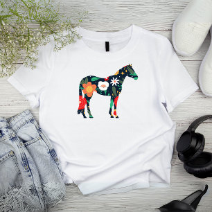 Camiseta Silhouette ecuestre floral