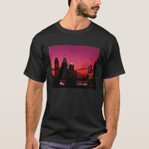 Camiseta Silhouette en Skyline de Filadelfia al atardecer