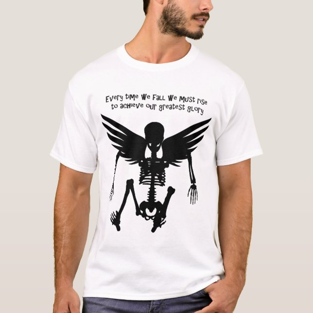 Camiseta Silhouette Fallen Angel Skeleton Cotes Wisdom Art (Anverso)
