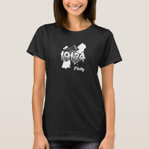 Camiseta Silhouette Filadelfia con código postal 19124 y Li