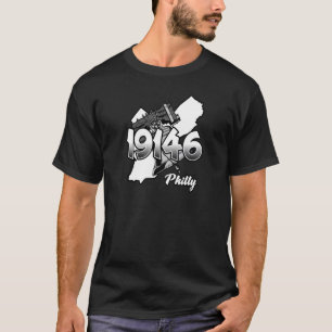 Camiseta Silhouette Filadelfia con código postal 19146 y Li