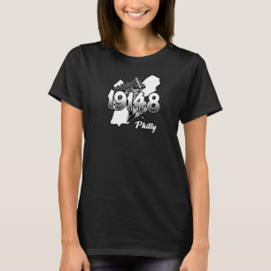 Camiseta Silhouette Filadelfia con código postal 19148 y Li