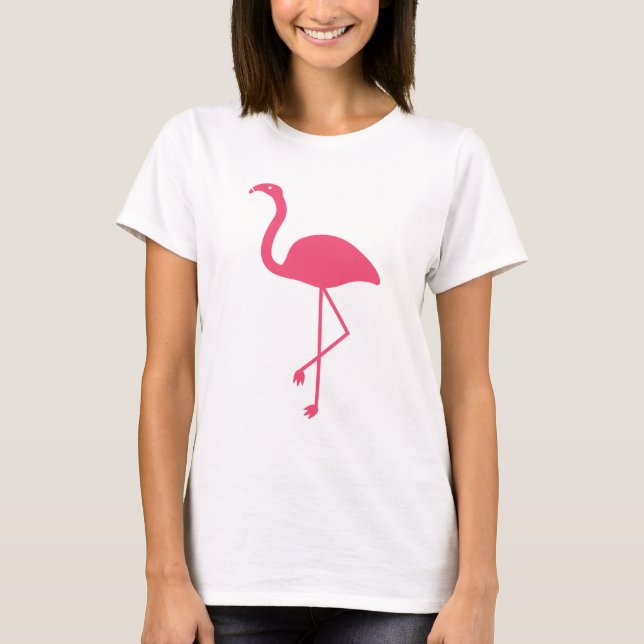 Camiseta Silhouette Flamingo Rosa (Anverso)
