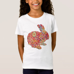 Camiseta Silhouette floral colorida Semana Santa Bunny Shir