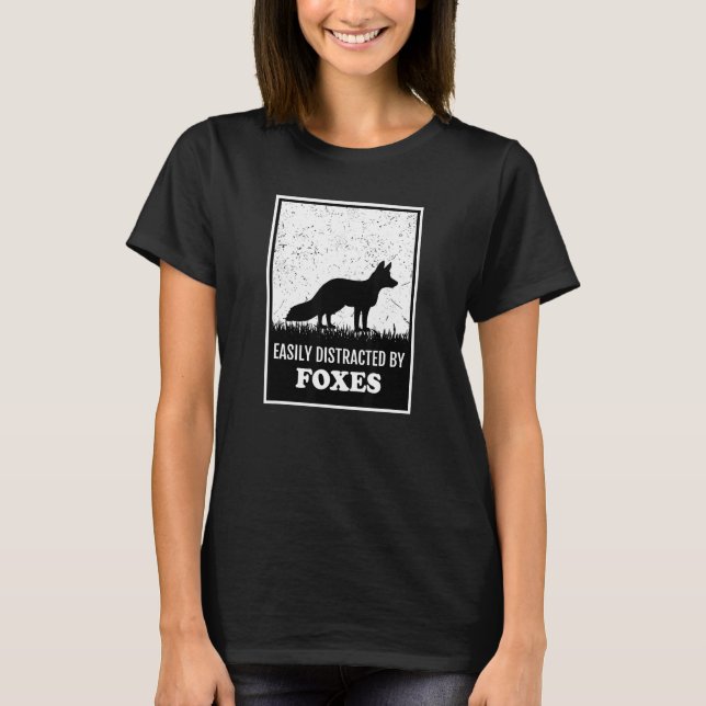 Camiseta Silhouette Fox Style Fácilmente Distraído Por Los  (Anverso)