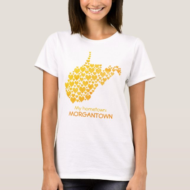 Camiseta Silhouette Hearts & Hometown, estado de Virginia O (Anverso)