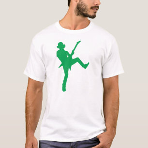 Camiseta Silhouette, jugador de guitarra verde