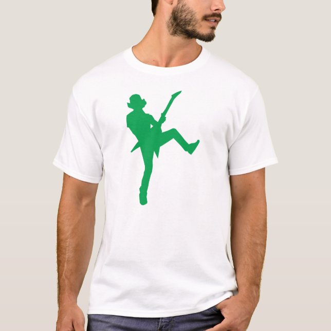 Camiseta Silhouette, jugador de guitarra verde (Anverso)