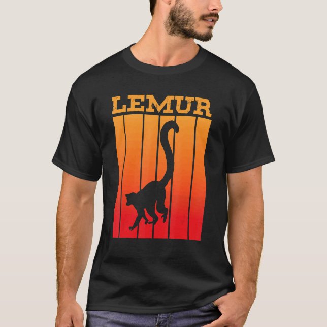 Camiseta Silhouette Lemur Shadow Al Atardecer (Anverso)