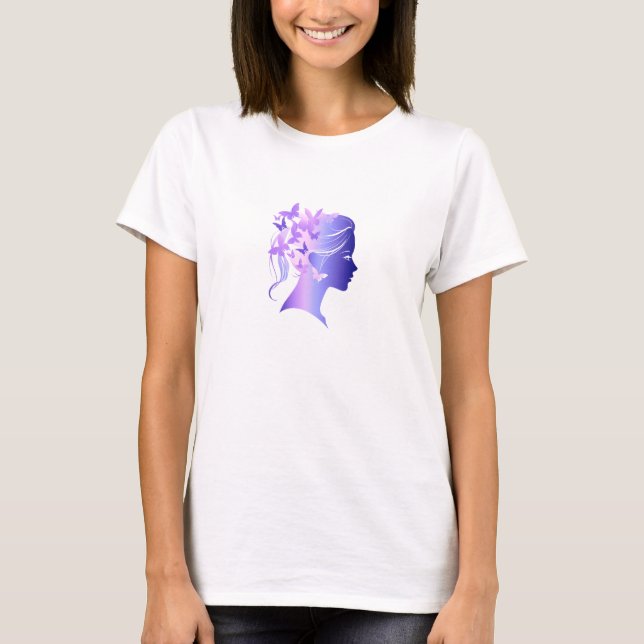 Camiseta Silhouette minimalista De Pelo Femenino (Anverso)