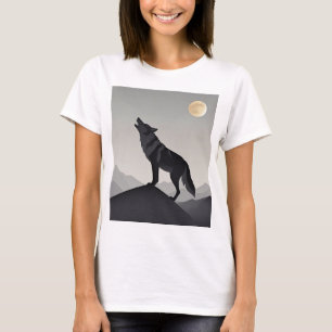 Camiseta Silhouette minimalista Sleek Wolf