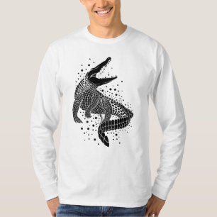 Camiseta Silhouette negra de un cocodrilo