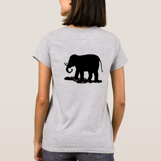 Camiseta Silhouette para elefantes blancos y negros (Reverso)