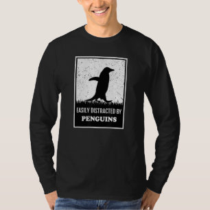 Camiseta Silhouette Pingüino Fácilmente Distrada Por Peng