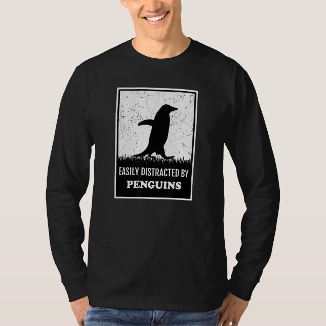 Camiseta Silhouette Pingüino Fácilmente Distrada Por Peng (Anverso)