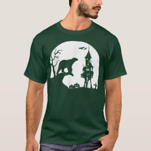Camiseta Silhouette Polar Bear Moon Divertido disfraz Hallo