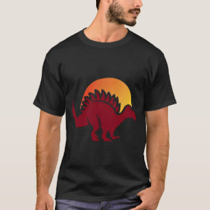 Camiseta Silhouette Red Stegosaurus Sunset