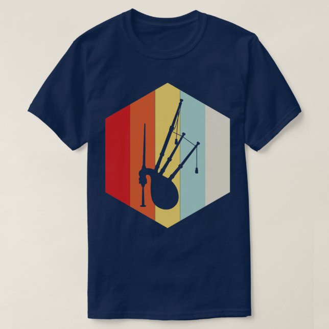 Camiseta Silhouette Retro Bagpipe (Diseño del anverso)