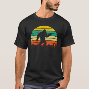 Camiseta Silhouette Retro Bigfoot Sun Funny Vintage Sasquat