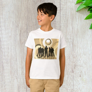 Camiseta Silhouette retro con círculos abstractos