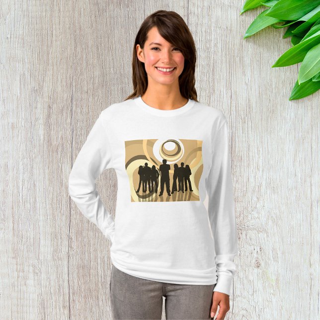 Camiseta Silhouette retro con círculos abstractos (Subido por el creador)