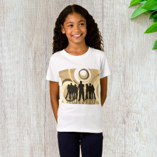 Camiseta Silhouette retro con círculos abstractos
