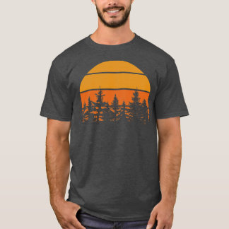 Camiseta Silhouette Retro de Árbol Pino 2