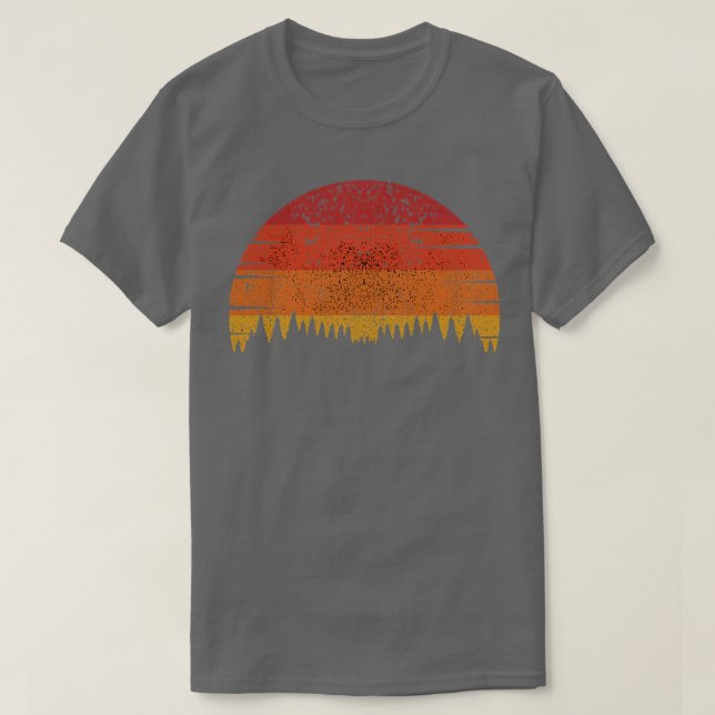 Camiseta Silhouette Retro de Árbol Pino 3 (Diseño del anverso)