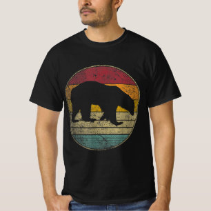Camiseta Silhouette Retro Molestiada de Oso Polar 70