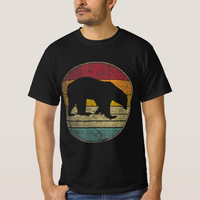 Camiseta Silhouette Retro Molestiada de Oso Polar 70 (Anverso)
