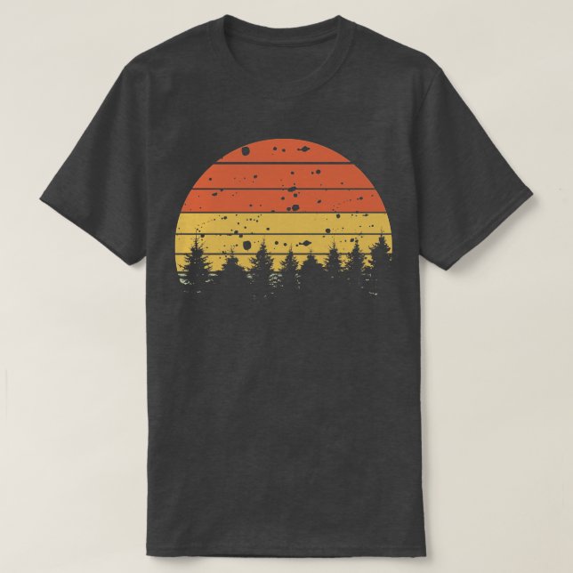 Camiseta Silhouette Retro Pine Tree 4 (Diseño del anverso)