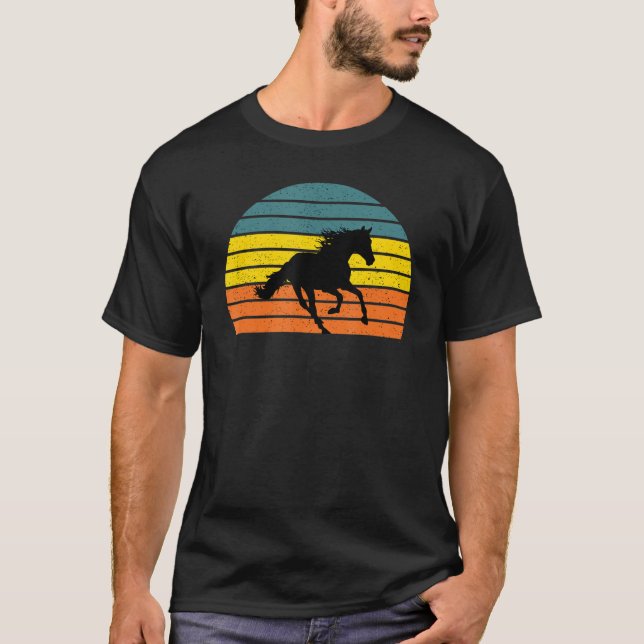 Camiseta Silhouette Retro Sunset Horse (Anverso)