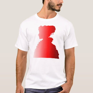 Camiseta Silhouette roja Fashion England Mujer de los años 