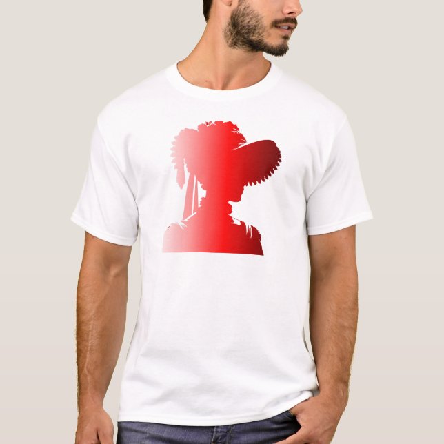 Camiseta Silhouette roja Fashion England Woman de los años  (Anverso)