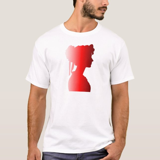 Camiseta Silhouette roja Mujer de la moda de los años 1800  (Anverso)