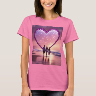 Camiseta Silhouette romántica bajo un corazón feroz