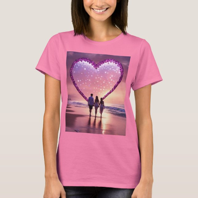 Camiseta Silhouette romántica bajo un corazón feroz (Anverso)