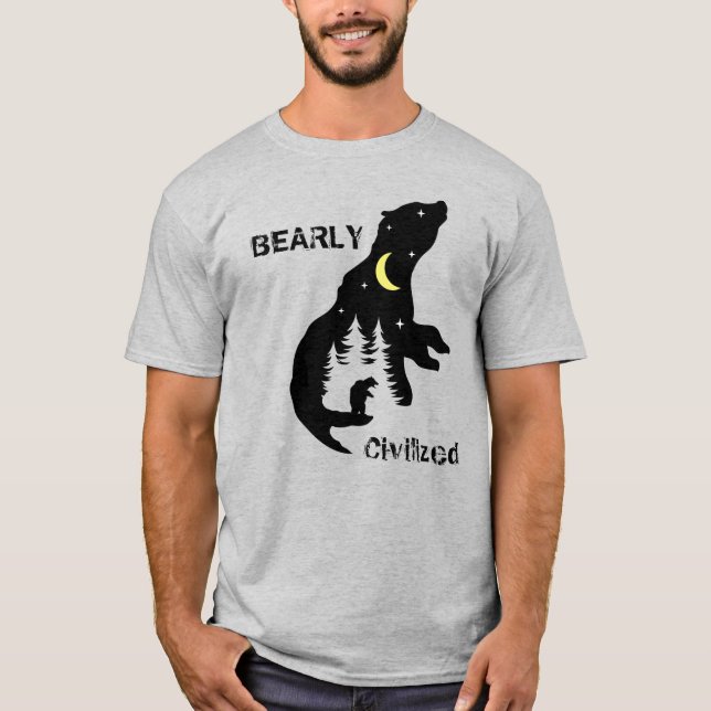 Camiseta Silhouette salvaje Bearly Civilized (Anverso)