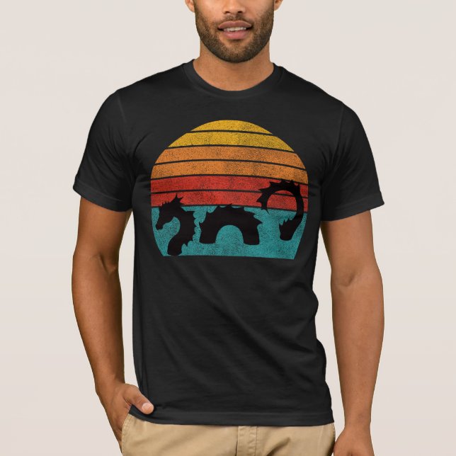 Camiseta Silhouette serpentina del mar retro | Diseño de ép (Anverso)