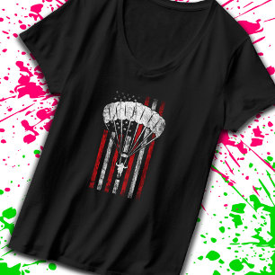 Camiseta Silhouette Skydiver - Bandera Americana Skydiving